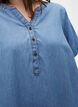 Denimkjole med splitt og korte ermer, Blue denim, Model image number 2