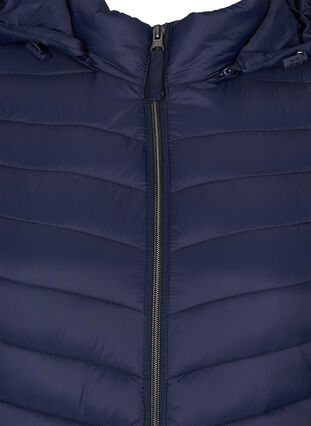 Lett jakke med quiltet mønster, avtagbar hette og lommer, Navy Blazer, Packshot image number 2