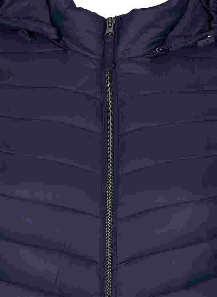 Lett jakke med quiltet mønster, avtagbar hette og lommer, Navy Blazer, Packshot image number 2