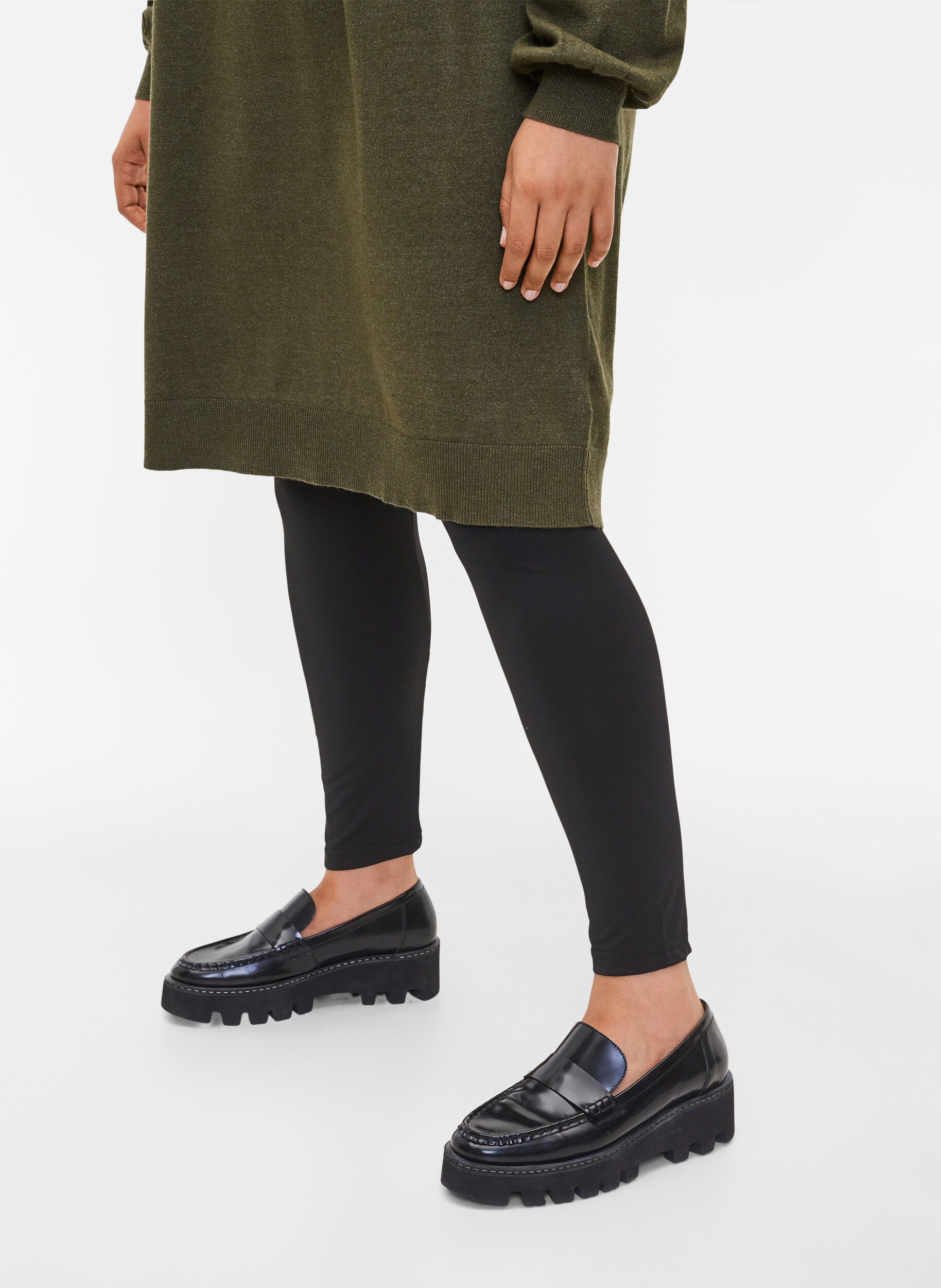 Zizzi Basisleggings, 2.stk, Black, Model image number 0