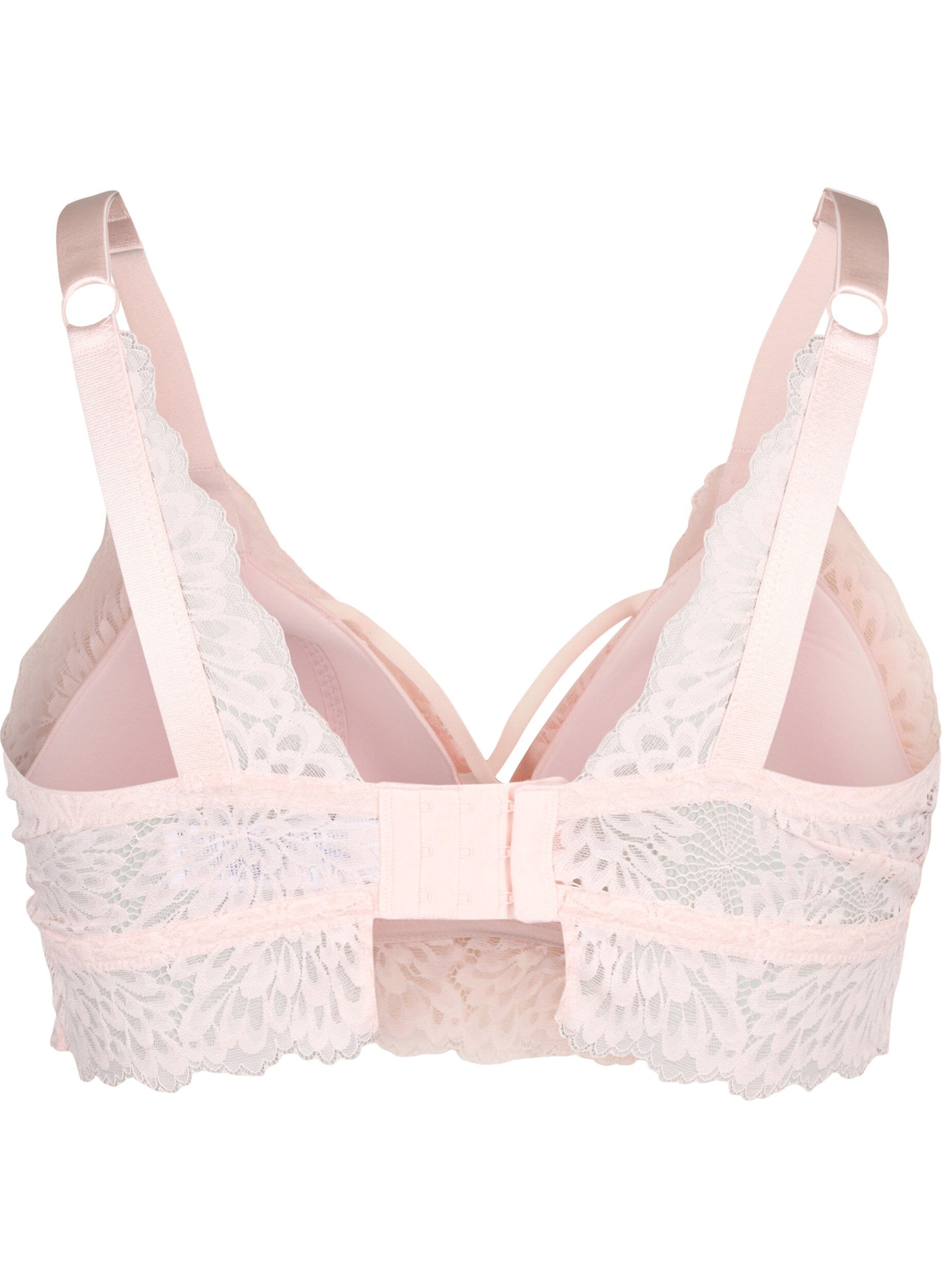 Zizzi Bralette med snor og myk vattering, Peach Blush, Packshot image number 1