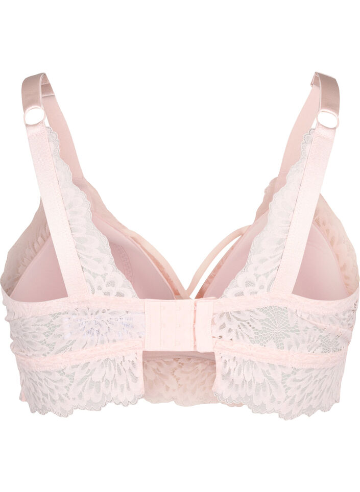 Bralette med snor og myk vattering, Peach Blush, Packshot image number 1
