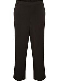 Dressbukse med h&oslash;y midje og straight fit, Svart