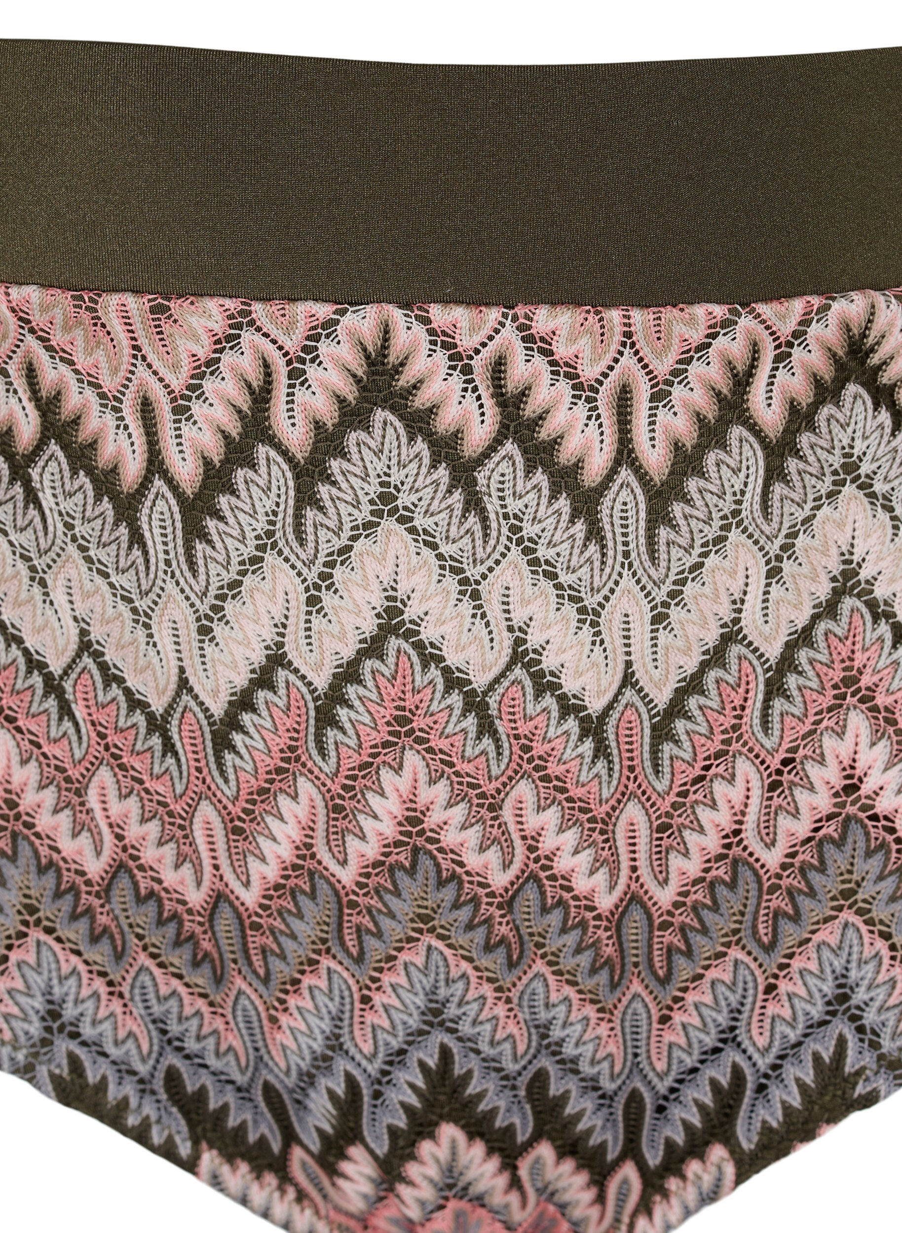 Zizzi M&oslash;nstrete bikinitruse med h&oslash;yt liv, Beech AOP, Packshot image number 2