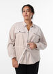 Cordfløyelshacket med knytebelte og lommer, Beige, Model image number 0