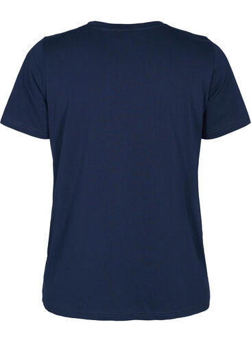 Kortermet T-skjorte med trykk, Navy Blazer BG, Packshot image number 1