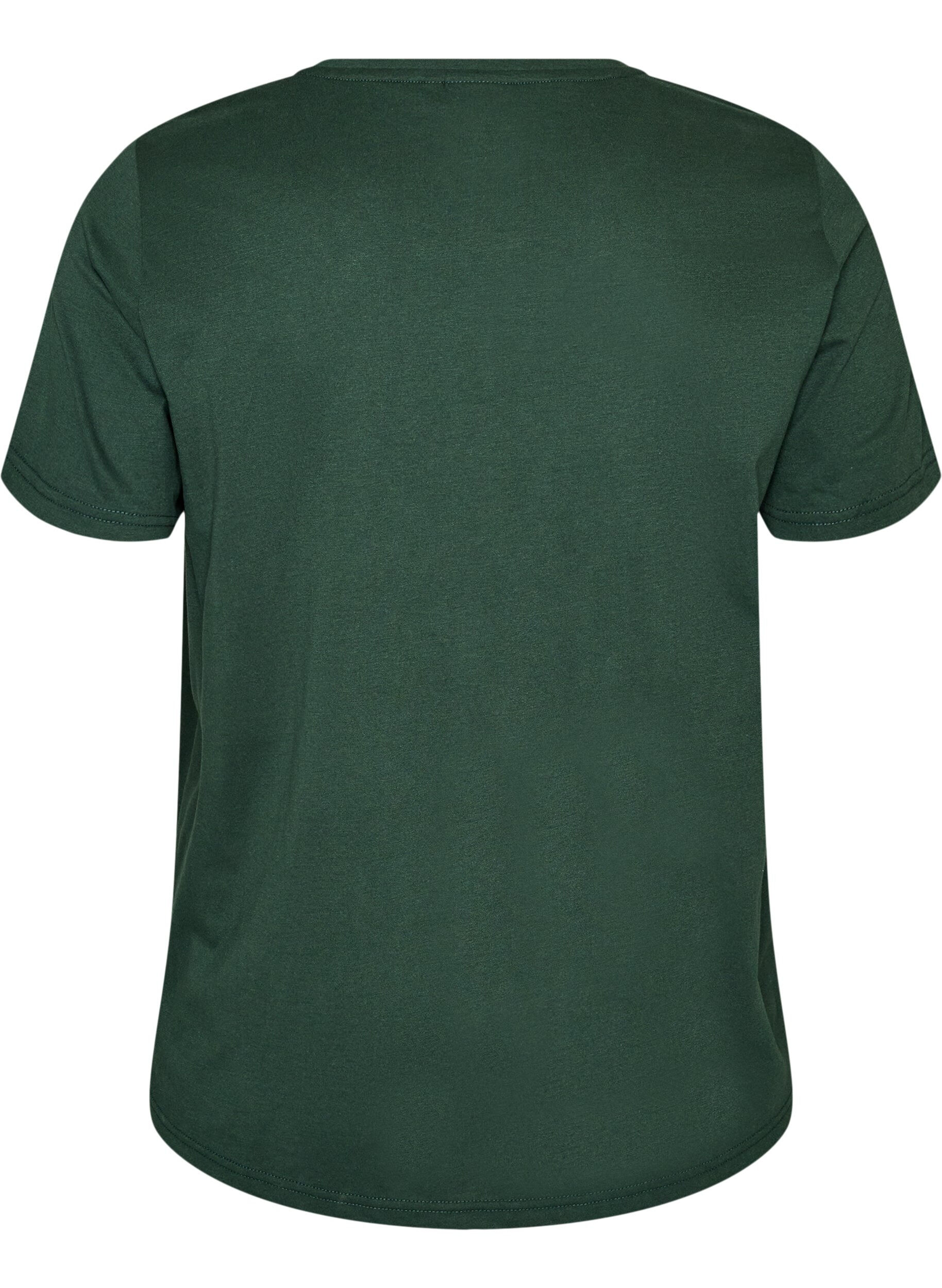 ZizziT-skjorte med trykk, Gr&oslash;nn, Packshot image number 1