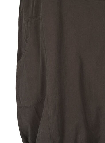 Kortermet kjole i bomull, Khaki Green, Packshot image number 3