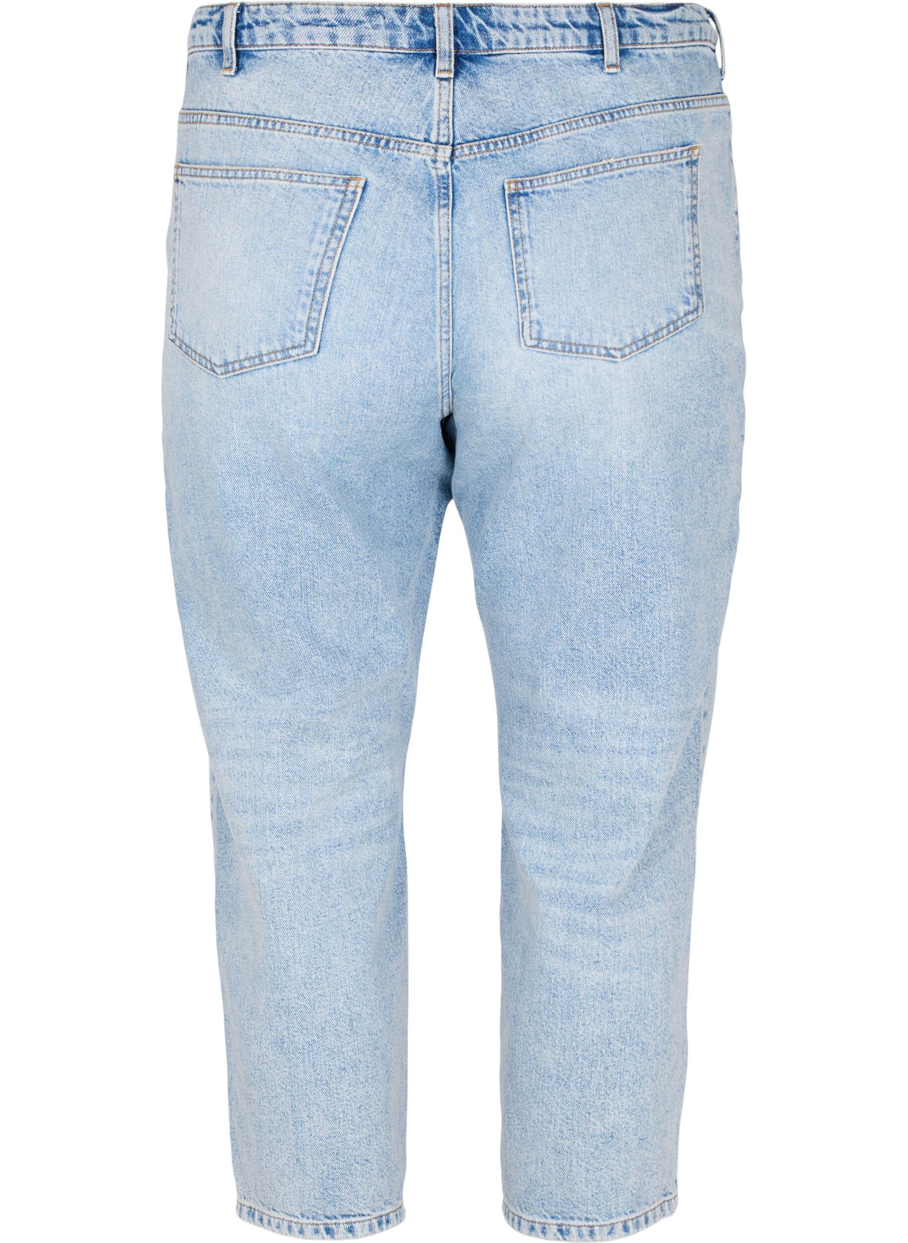 Zizzi Cropped Vera jenas med nagler, Light blue denim, Packshot image number 1