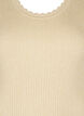 Tettsittende strikket bluse med glittertråd, Beige, Packshot image number 2