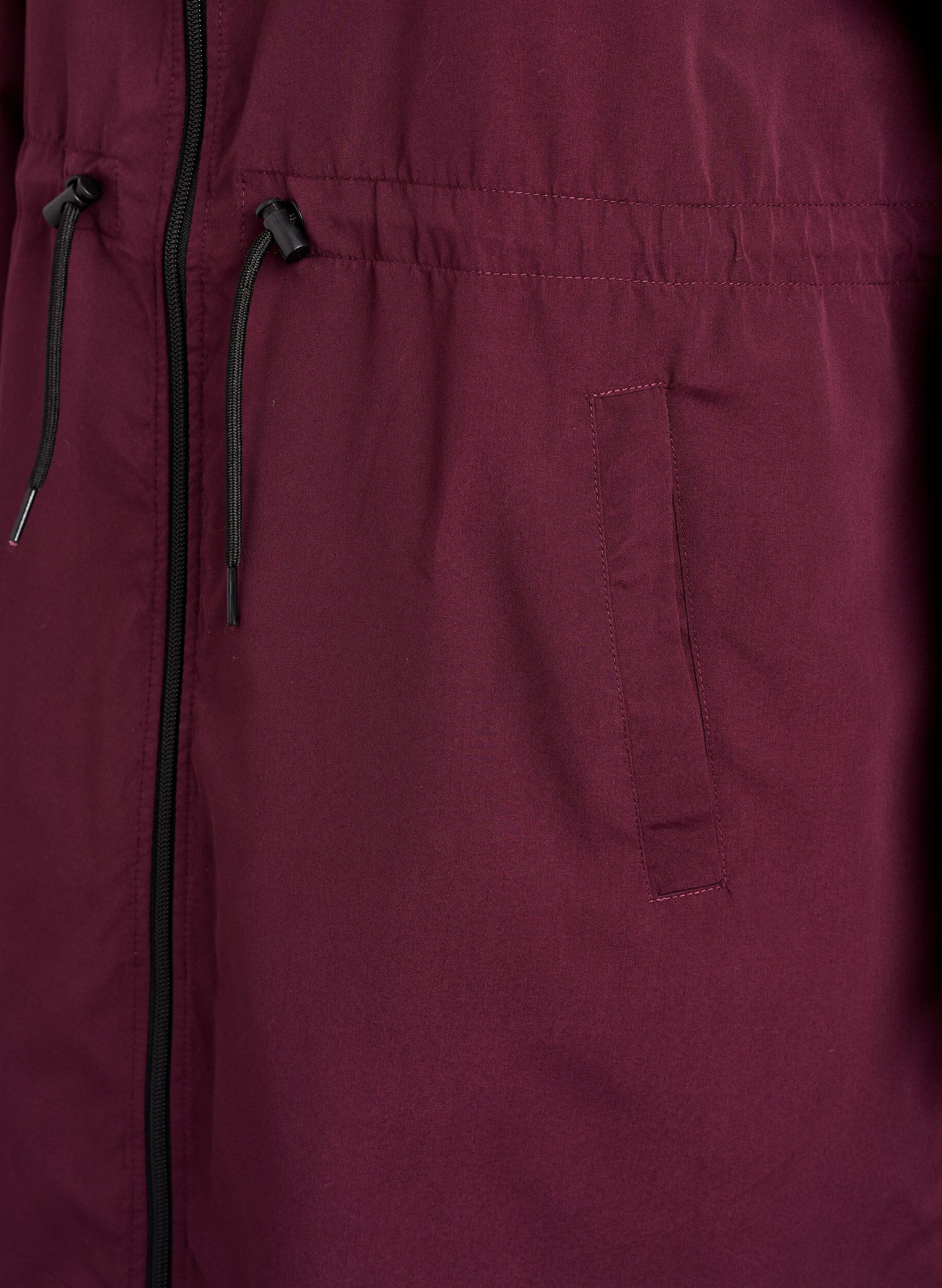 Zizzi Flash - Lett parkas med hette, R&oslash;d, Packshot image number 3