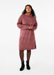 Strikket kjole med h&oslash;y hals, Rosa, Model image number 1