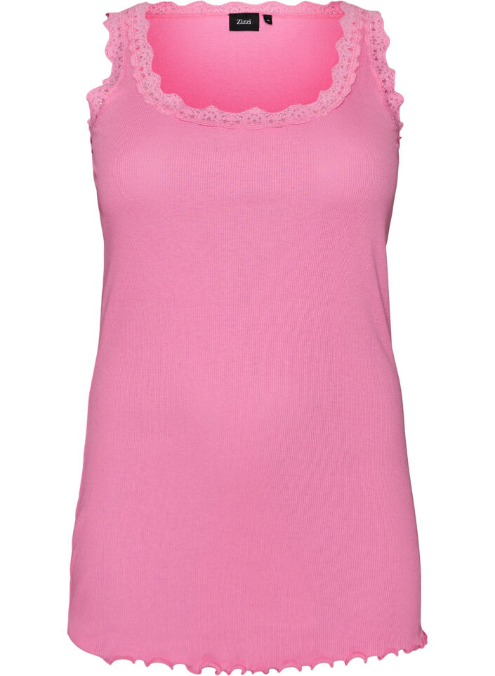 Topp med blondekant, Rosa, Packshot image number 0