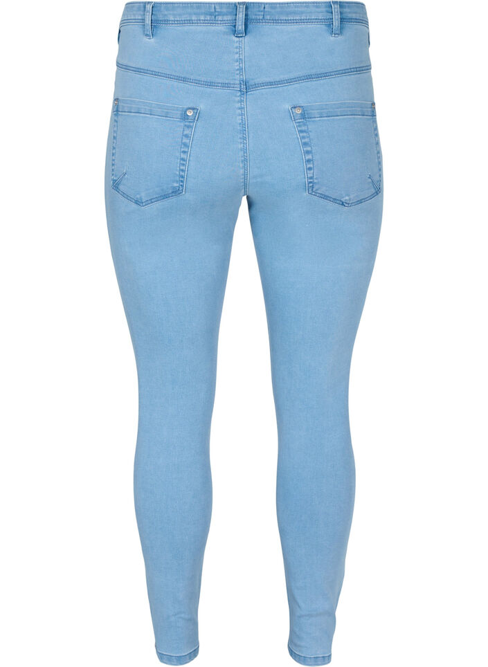 Cropped Amy jeans med glidel&aring;s, Bl&aring;, Packshot image number 1