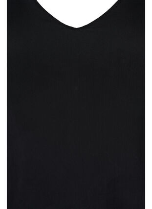 Tettsittende bluse i mesh med V-hals, Black, Packshot image number 2