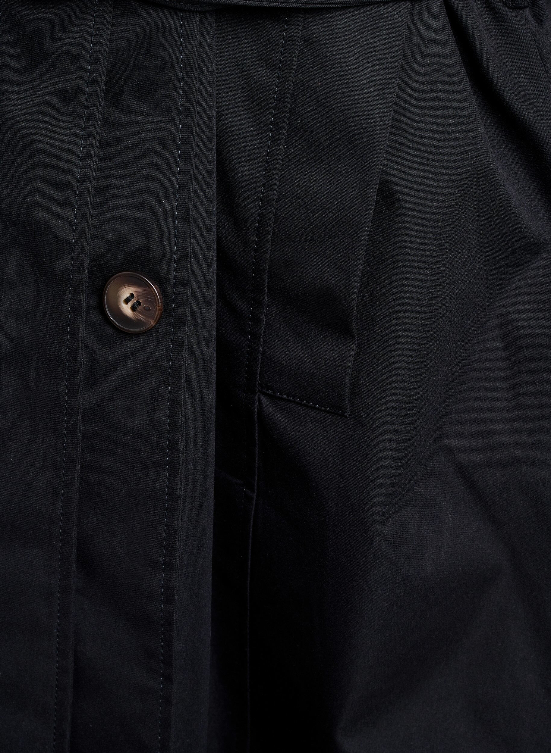 Zizzi Midilang trenchcoat med belte, Black, Packshot image number 3