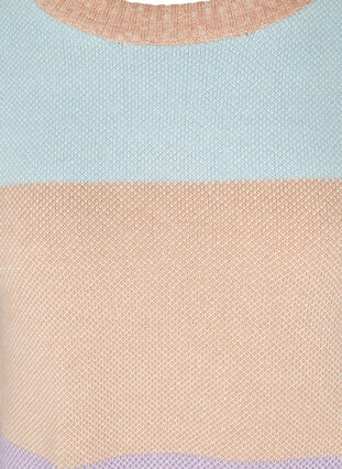Stripete strikkegenser med rund hals, Chambray Blue Comb, Packshot image number 2