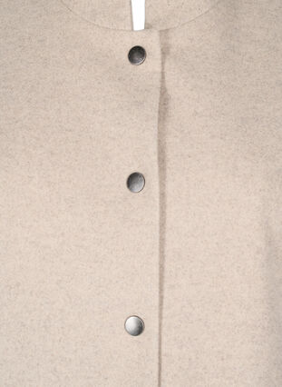 Zizzi Cape-jakke i ull-look med korte ermer, Simply Taupe Mel., Packshot image number 2