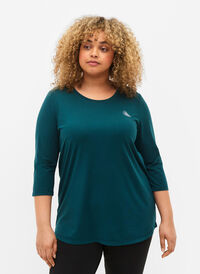 Treningsgenser med 3/4-ermer, Deep Teal, Model