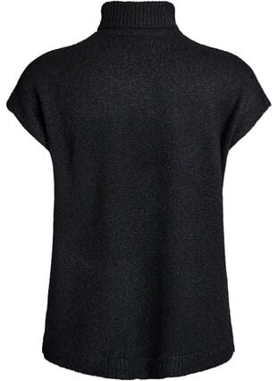 Zizzi Ermeløs strikket vest med høy hals, Svart, Packshot image number 1