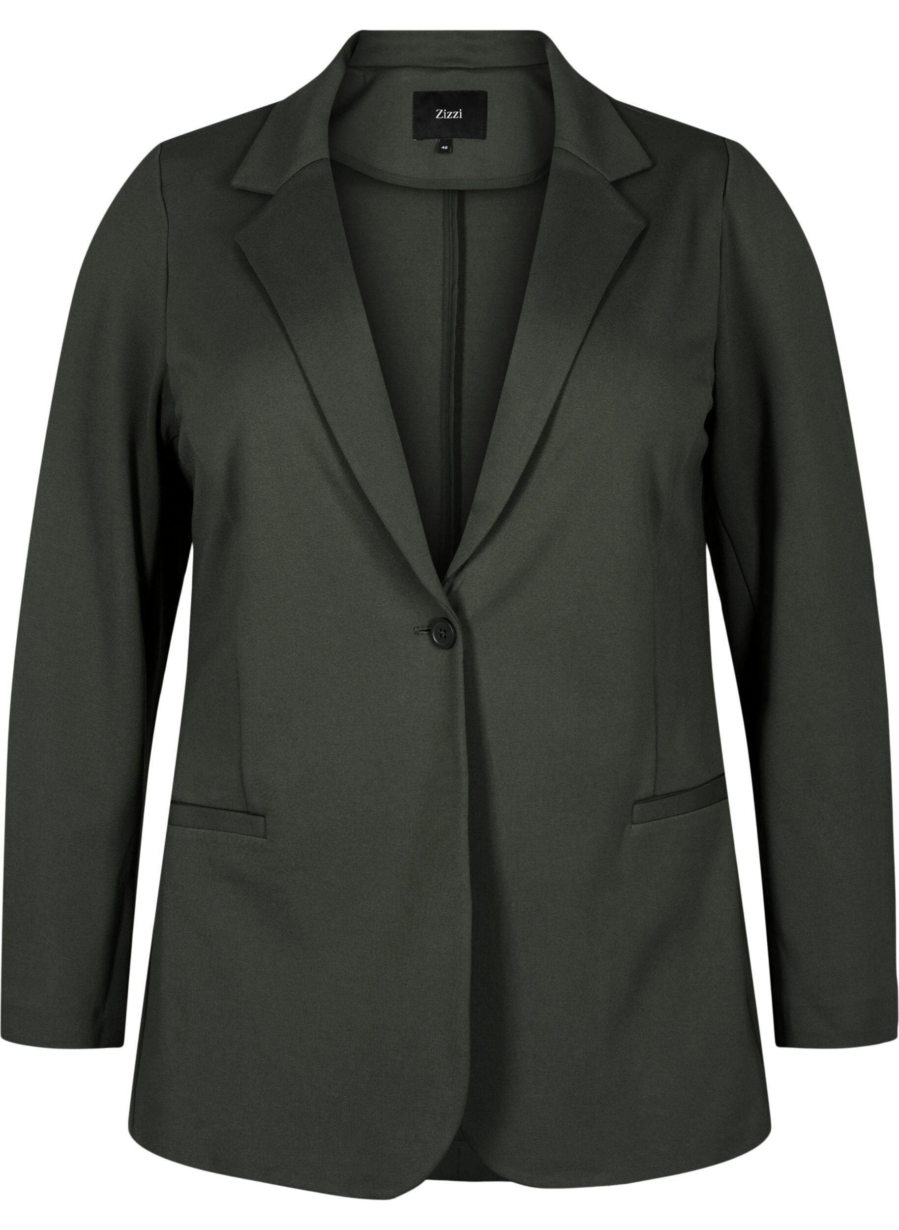 ZizziEnkel blazer med knappelukking, Gr&oslash;nn, Packshot image number 0