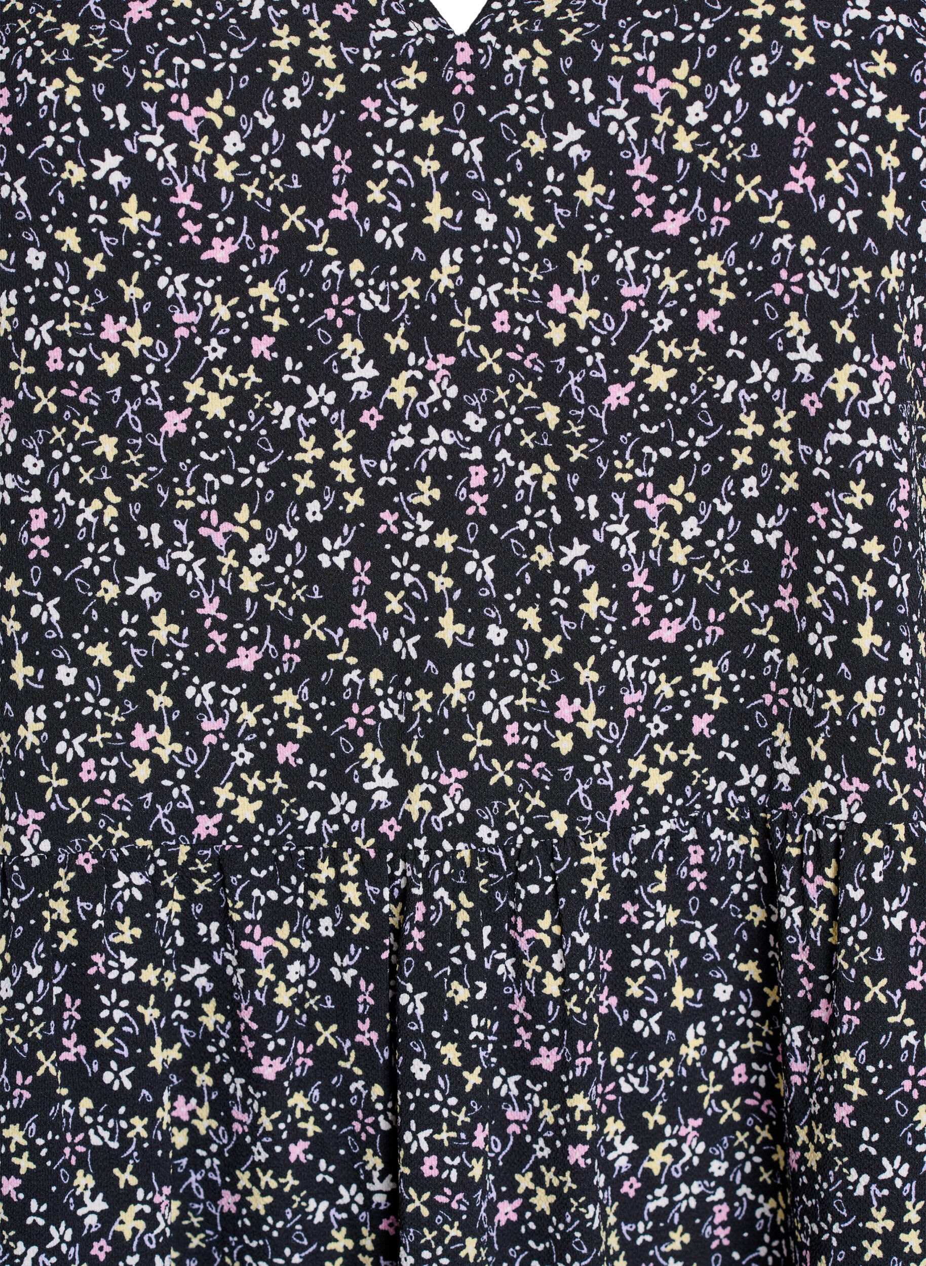 Zizzi Kortermet kjole med A-linesk&aring;ret snitt og snittlinjer, Svart, Packshot image number 2