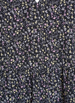 Zizzi Kortermet kjole med A-lineskåret snitt og snittlinjer, Svart, Packshot image number 2