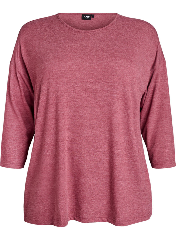 FLASH &ndash; Jersey bluse med 3/4 ermer, Rosa, Packshot image number 0