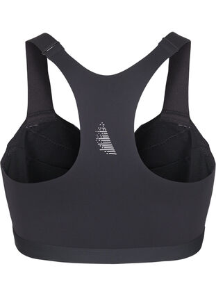 Zizzi Sports-BH med lukking foran og høy støtte, Svart, Packshot image number 1