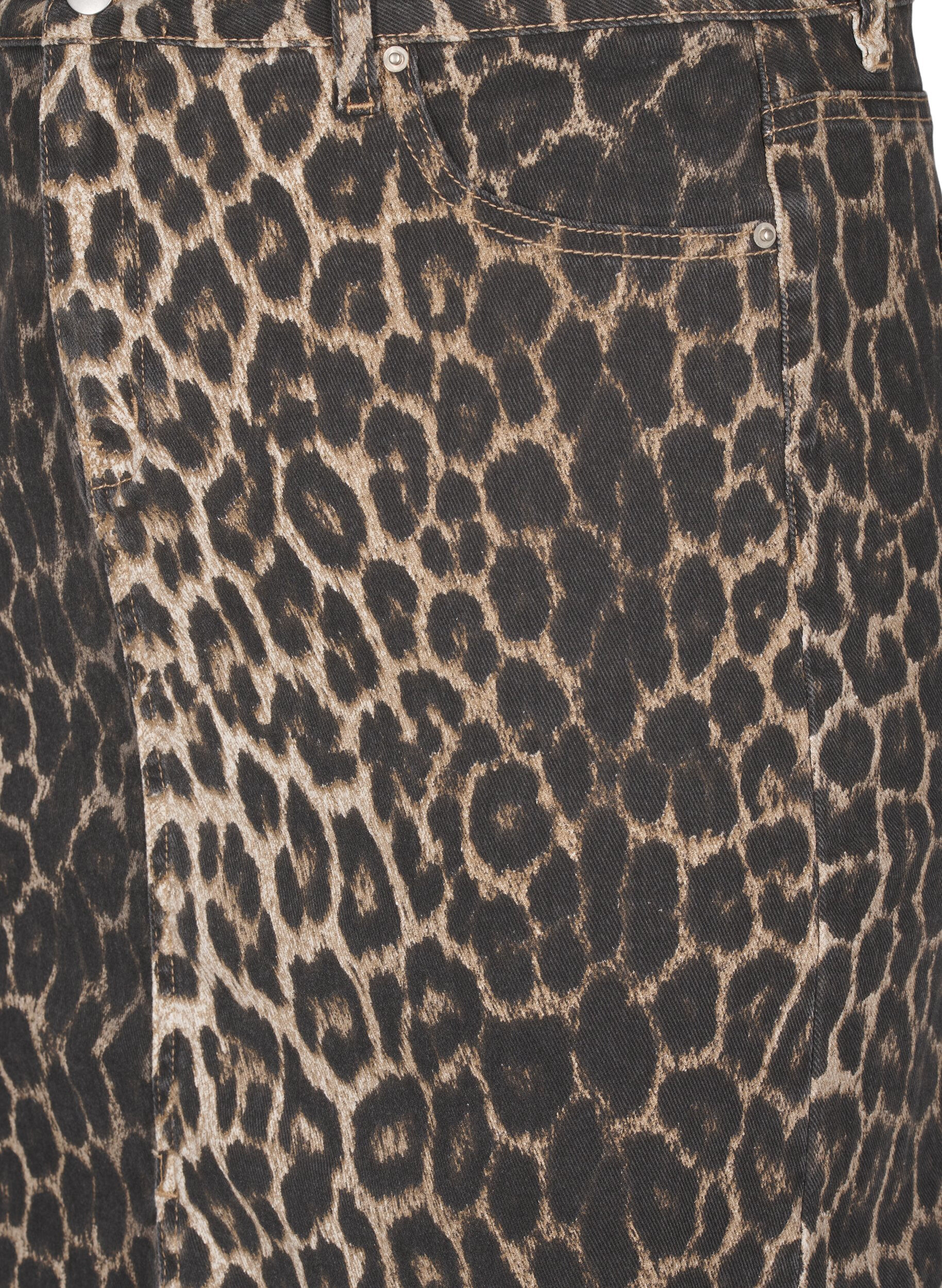 Zizzi Maxiskj&oslash;rt med leopardm&oslash;nster og frontslipp, Leo AOP, Packshot image number 2