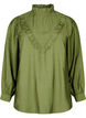 Bluse i viskose med volanger, Loden Green, Packshot image number 0