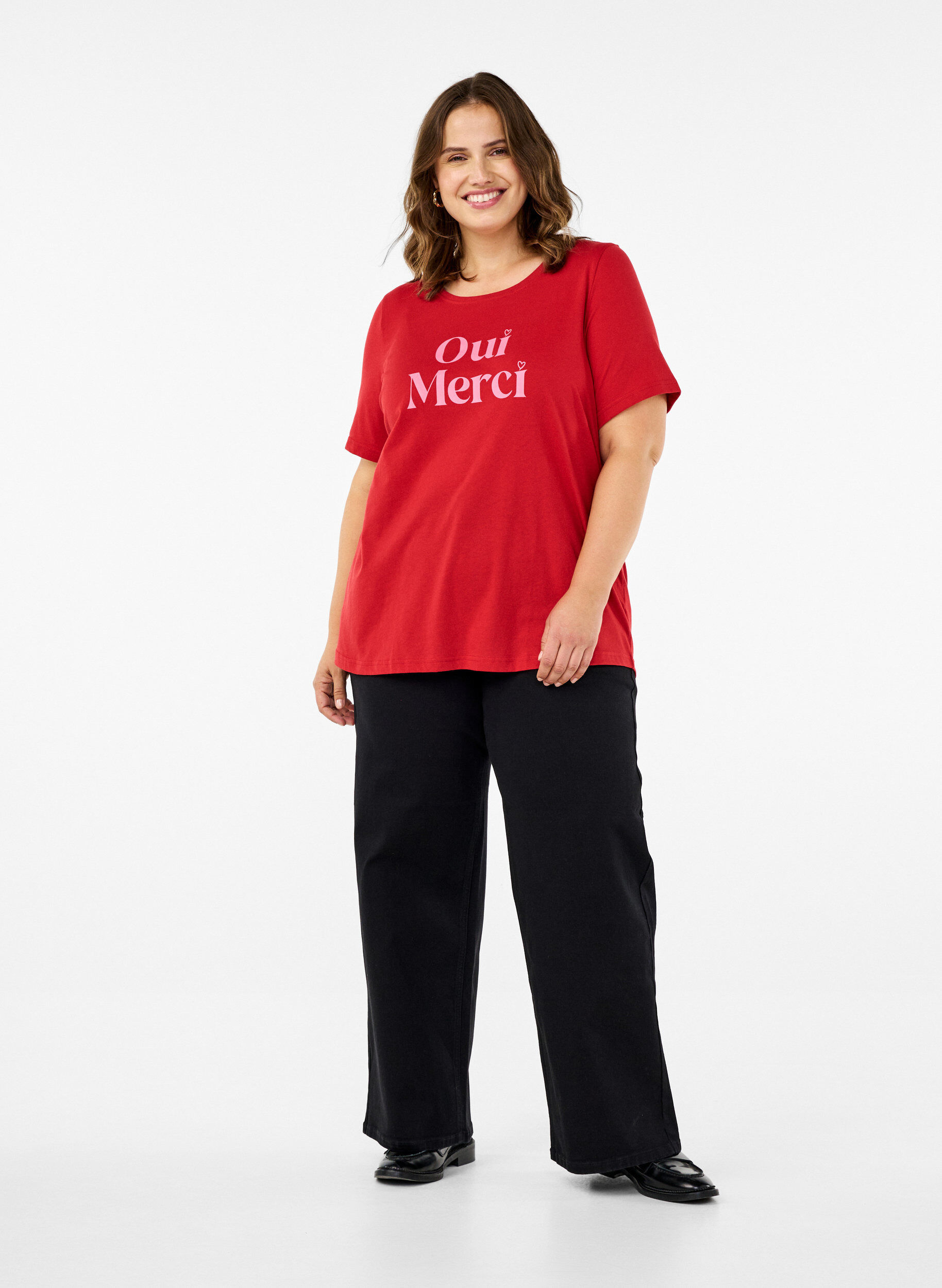 Zizzi FLASH - T-skjorte med motiv, R&oslash;d, Model image number 1