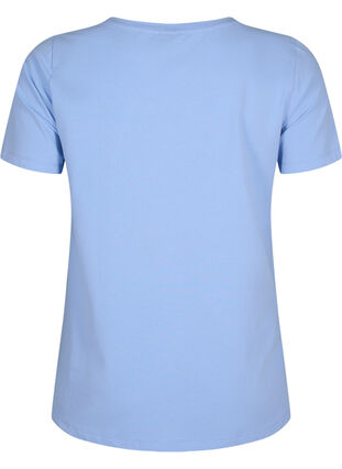 Ensfarget basis T-skjorte i bomull, Serenity, Packshot image number 1