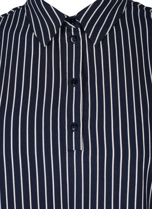 Viskosetunika med krage uten ermer, Blue White Stripe, Packshot image number 2