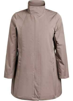Zizzi Jakke med lommer og høy krage, Brun, Packshot image number 0