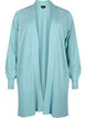 Lang strikket cardigan med lommer, Reef Waters Mel., Packshot image number 0