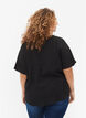 Kortermet viskosebluse med V-hals, Black, Model image number 1