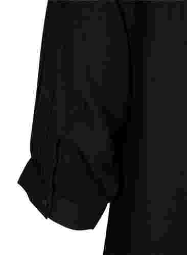 Tunika i viskose med 3/4-ermer, Black, Packshot image number 3