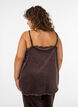 Velour topp med blonderkant, Brun, Model image number 2