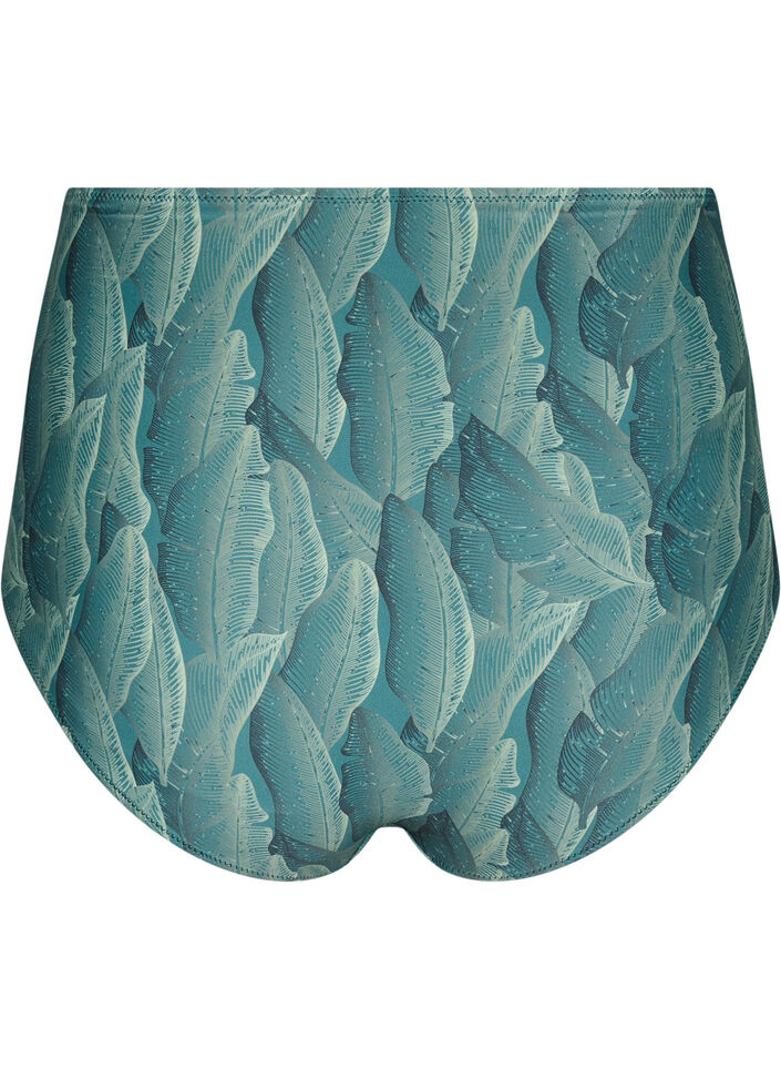 Bikinitruser med høy midje og trykk, Grønn, Packshot image number 1