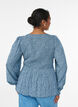 Bluse med smocket topp og blomstertrykk, Bl&aring;, Model image number 2