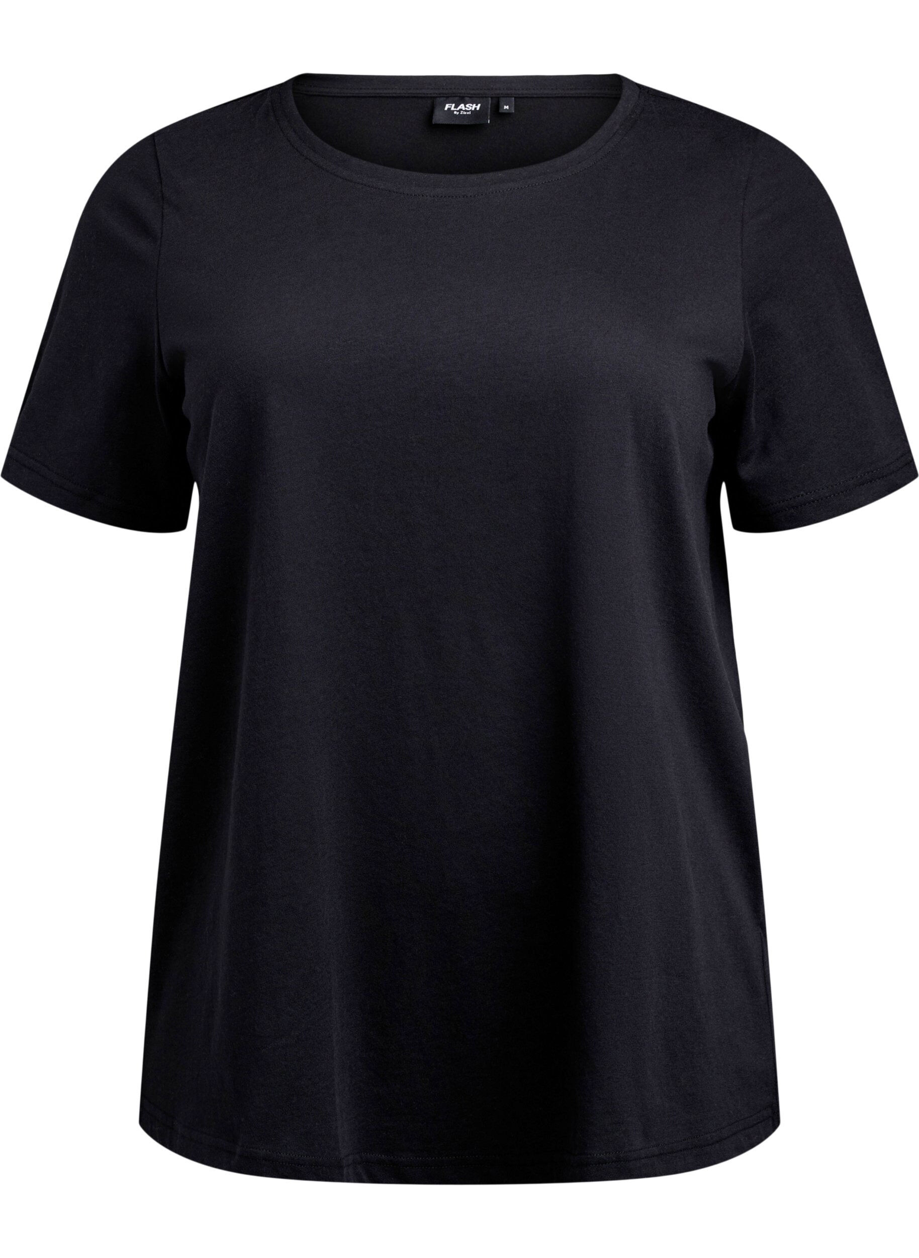 Zizzi FLASH - 2-pakk t-skjorter med crewneck, Black/Black, Packshot image number 2