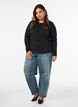 Figurn&aelig;r cardigan med knytelukkinger, Svart, Model image number 1
