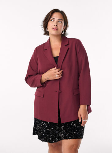 Zizzi Shorts med høy midje og paljetter, Svart, Model image number 0