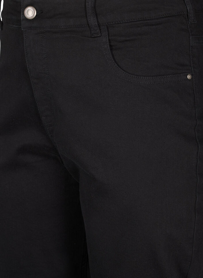 Cropped Vera jeans med straight fit, Svart, Packshot image number 2