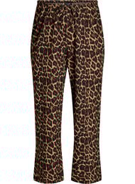 Bukser med vide ben i et lett teksturert stoff, Svart