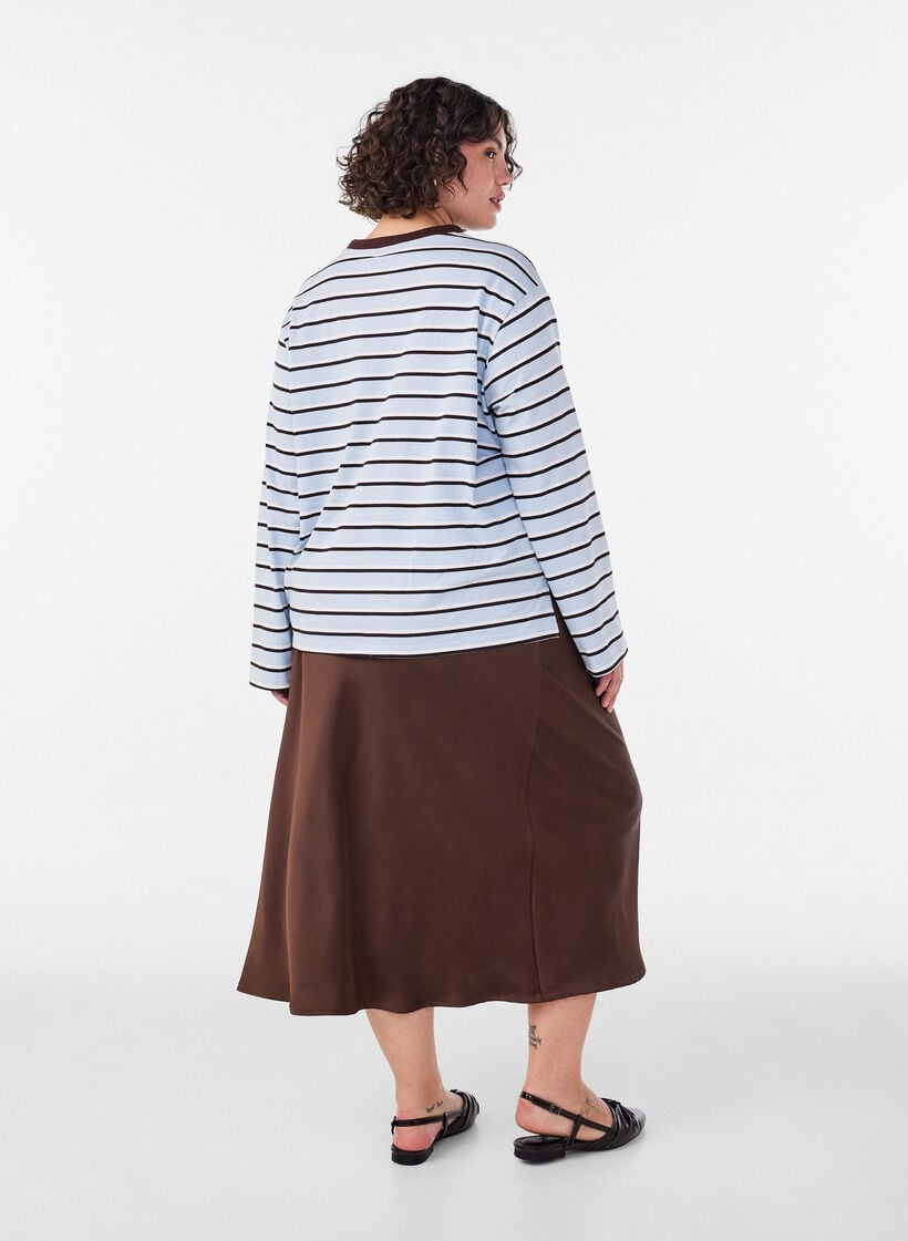 Midiskj&oslash;rt i sateng, Brun, Model image number 1