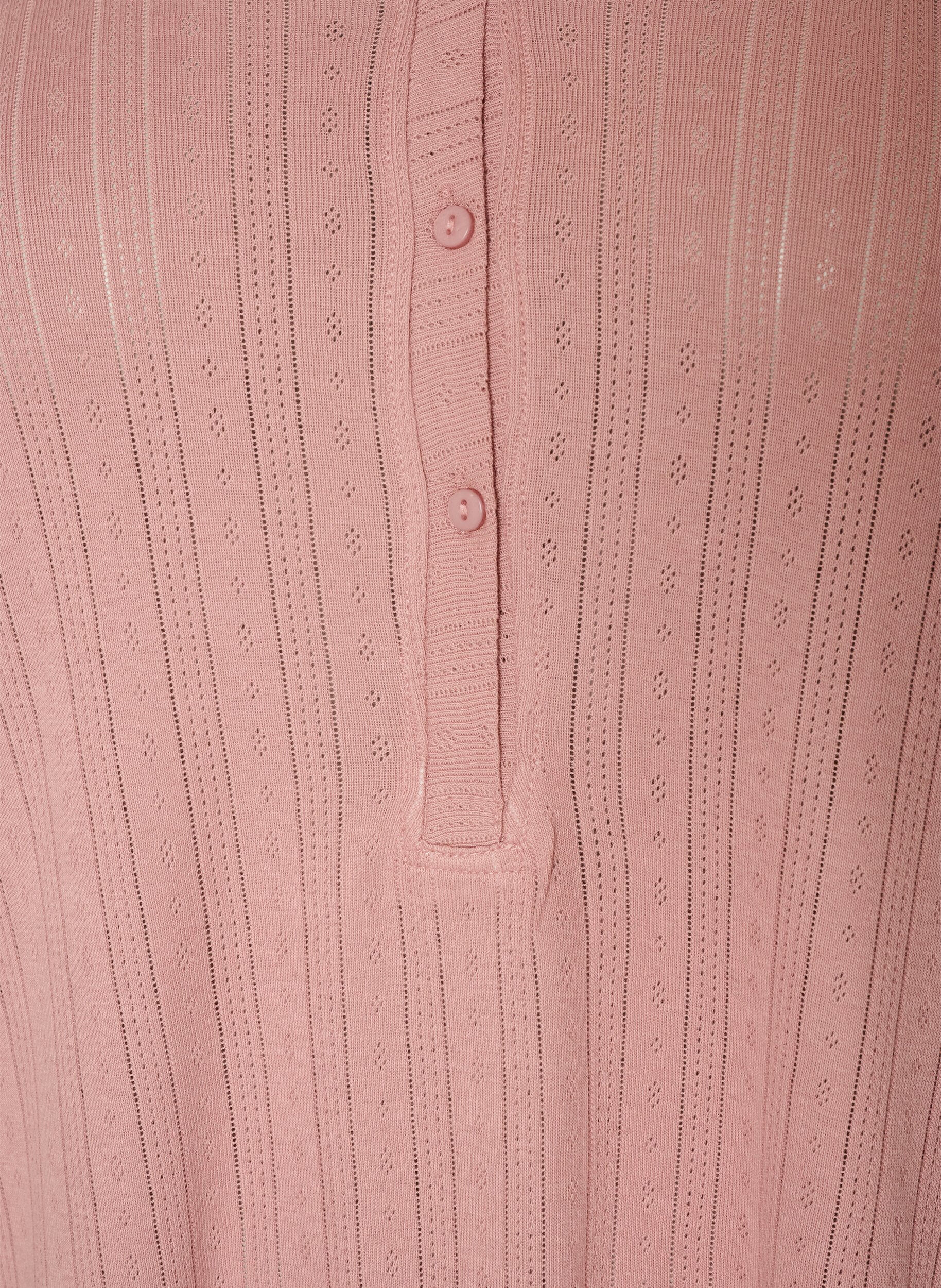 ZizziNattkjole i &oslash;kologisk bomull med hullbroderi, Rosa, Packshot image number 2