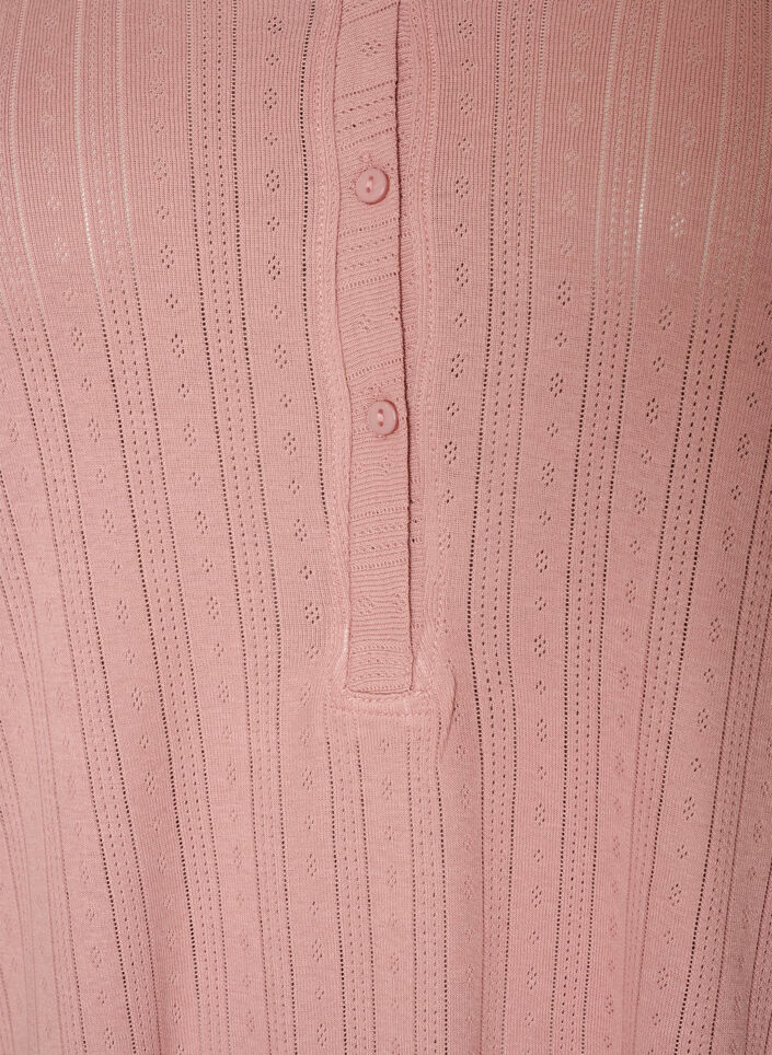Nattkjole i &oslash;kologisk bomull med hullbroderi, Rosa, Packshot image number 2