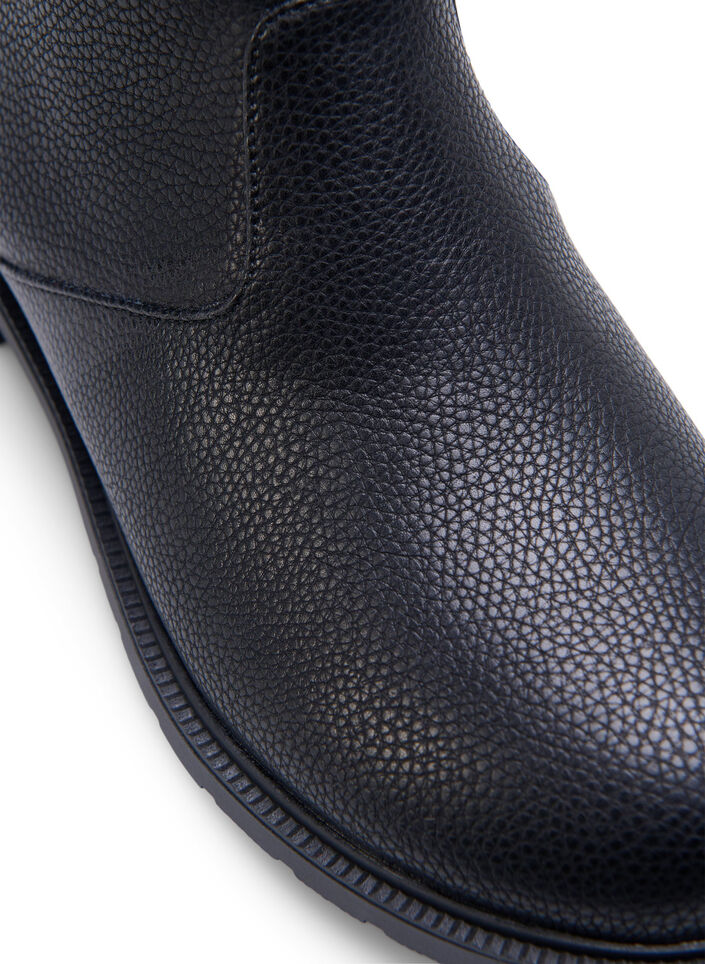 Wide fit - Chelsea-støvel i skinn, Black, Packshot image number 2